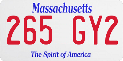 MA license plate 265GY2