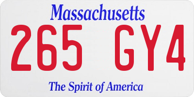 MA license plate 265GY4