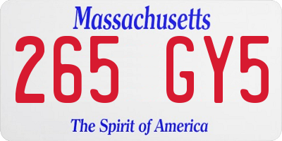 MA license plate 265GY5