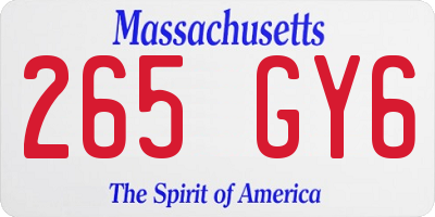 MA license plate 265GY6
