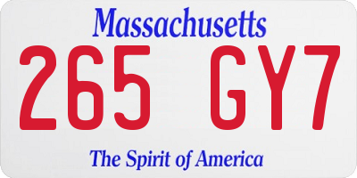 MA license plate 265GY7