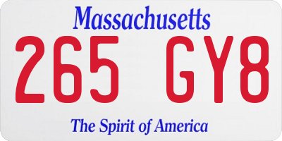 MA license plate 265GY8