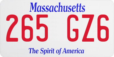 MA license plate 265GZ6