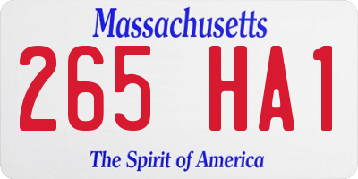 MA license plate 265HA1