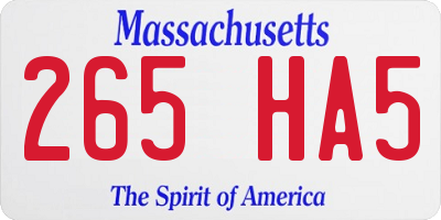MA license plate 265HA5