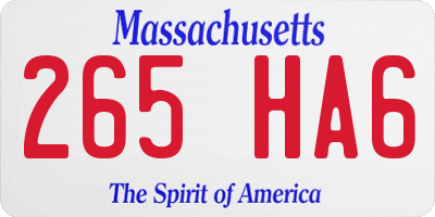 MA license plate 265HA6