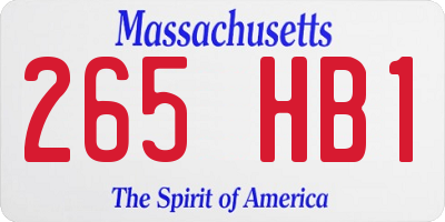 MA license plate 265HB1