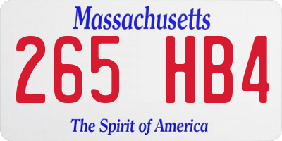 MA license plate 265HB4