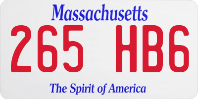 MA license plate 265HB6