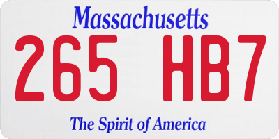 MA license plate 265HB7