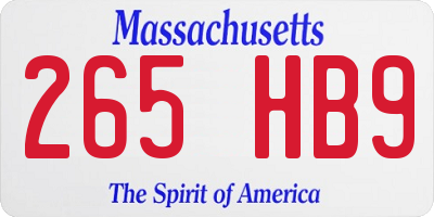 MA license plate 265HB9