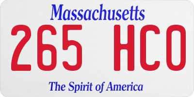 MA license plate 265HC0