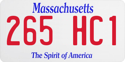 MA license plate 265HC1