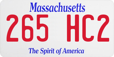 MA license plate 265HC2