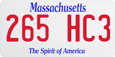MA license plate 265HC3