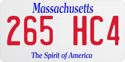 MA license plate 265HC4
