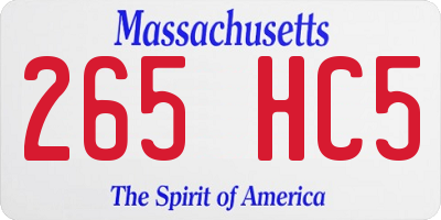 MA license plate 265HC5