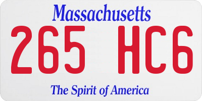 MA license plate 265HC6