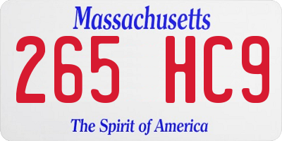 MA license plate 265HC9