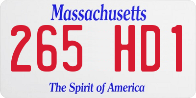 MA license plate 265HD1