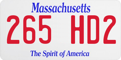 MA license plate 265HD2