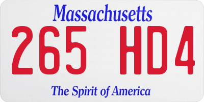 MA license plate 265HD4