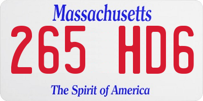 MA license plate 265HD6
