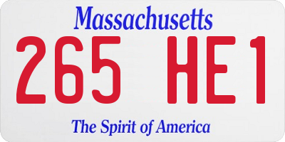 MA license plate 265HE1
