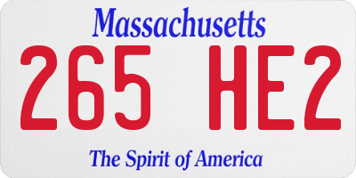 MA license plate 265HE2