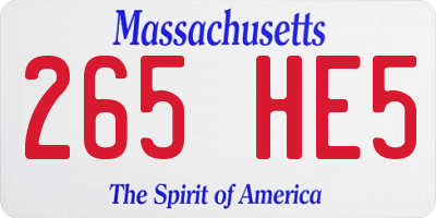 MA license plate 265HE5