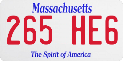 MA license plate 265HE6