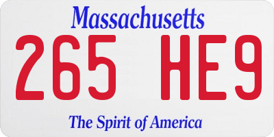 MA license plate 265HE9