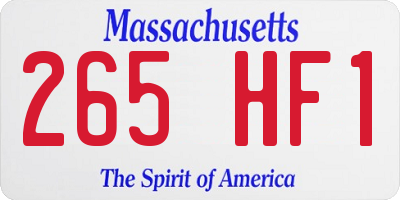MA license plate 265HF1