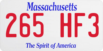 MA license plate 265HF3