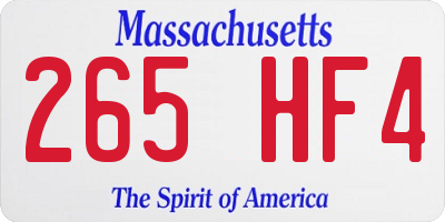 MA license plate 265HF4