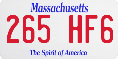 MA license plate 265HF6