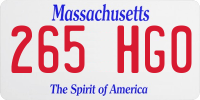 MA license plate 265HG0