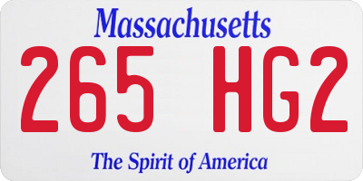 MA license plate 265HG2