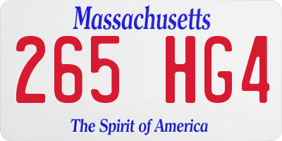 MA license plate 265HG4