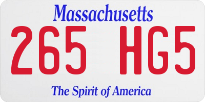 MA license plate 265HG5