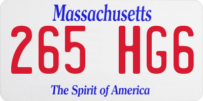 MA license plate 265HG6