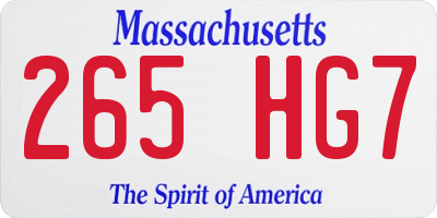 MA license plate 265HG7