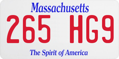 MA license plate 265HG9