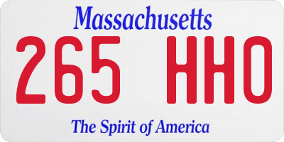 MA license plate 265HH0
