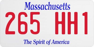 MA license plate 265HH1