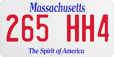 MA license plate 265HH4