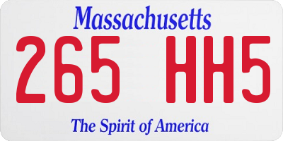 MA license plate 265HH5