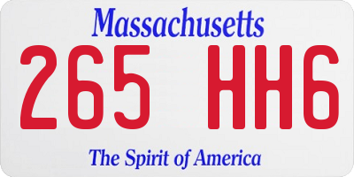 MA license plate 265HH6