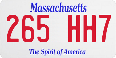 MA license plate 265HH7