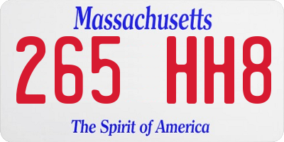 MA license plate 265HH8